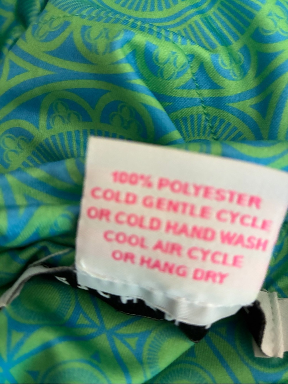 Gretchen Scott Green Turquoise Medallion Quarter Zip Active Pullover Top Large - Picture 7 of 7